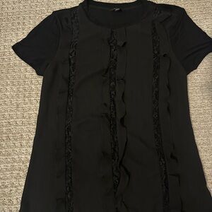 Guess Black Top with Ruffle Accents